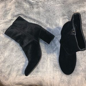 Velvet black booties